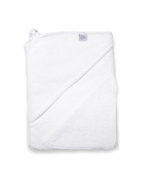 Махровое полотенце с уголком + платочек, Белый