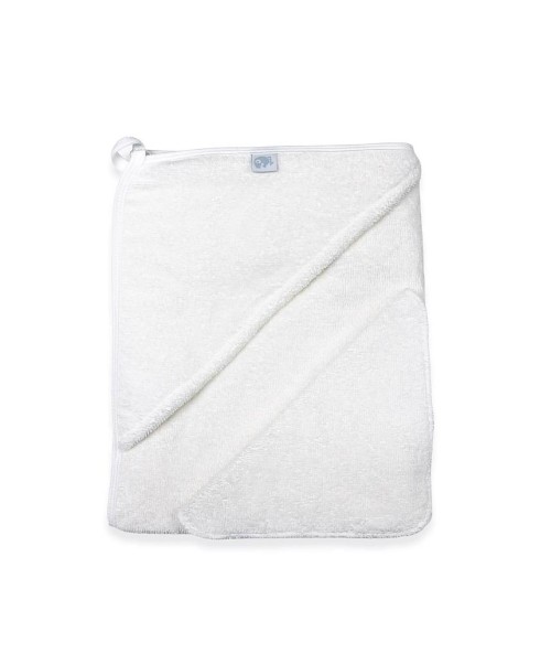 Махровое полотенце с уголком + платочек, Экрю