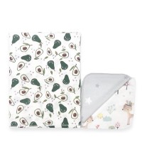 Комплект фланелевая пеленка + 2 платочка, Авокадо
