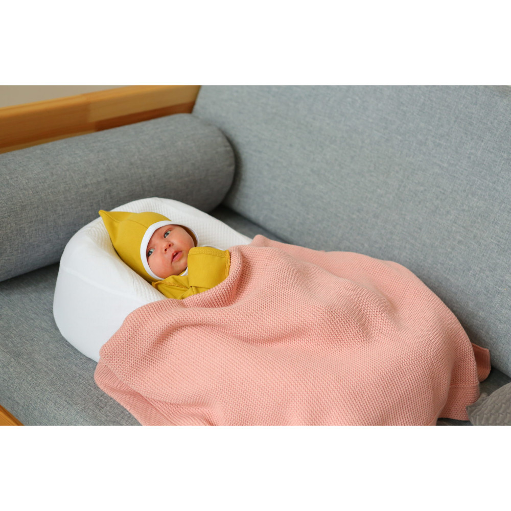 Вязаный плед из хлопка "Classiс", Пудра