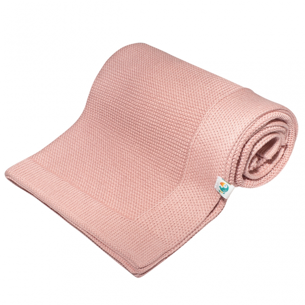 Вязаный плед из хлопка "Classiс", Пудра