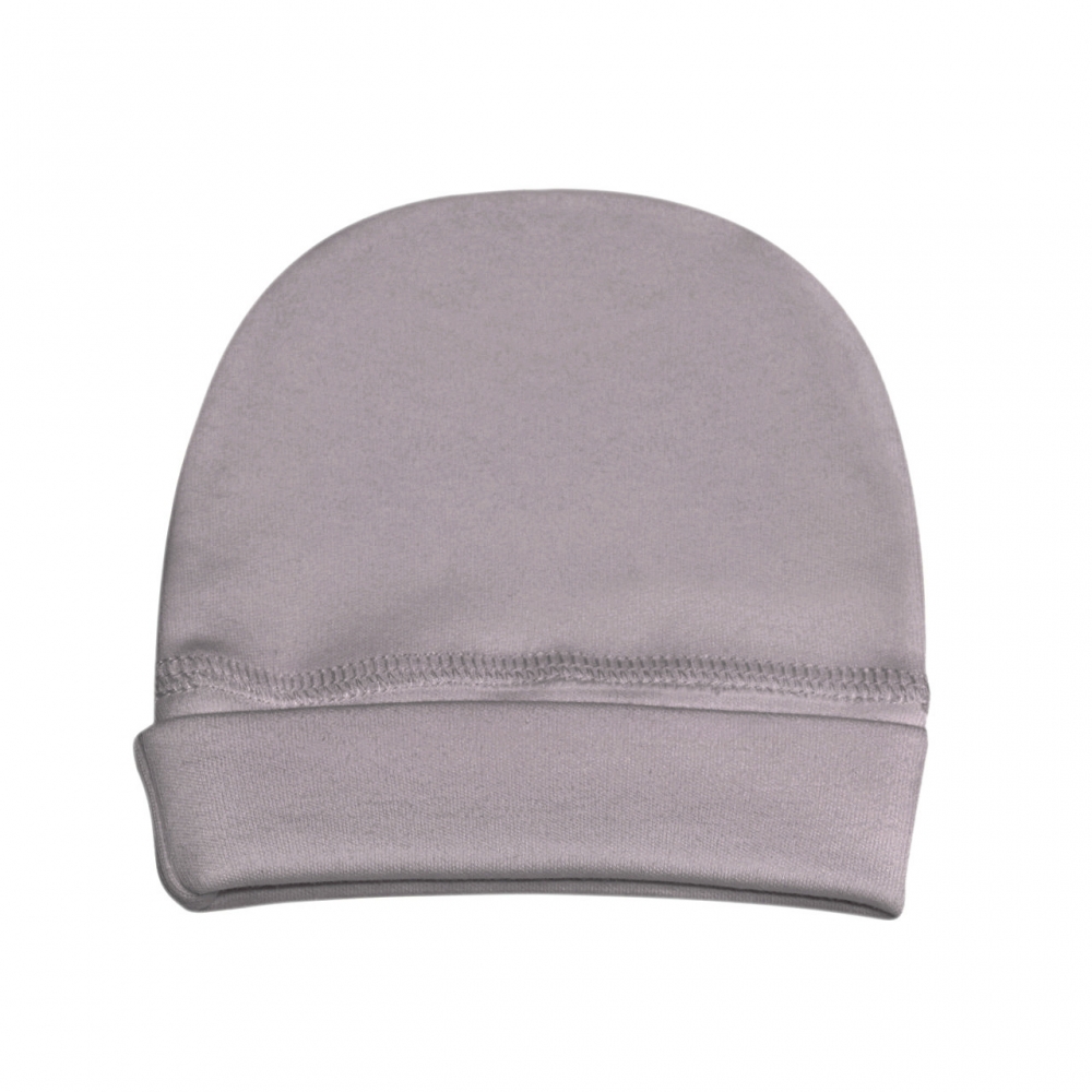 Шапочка для новорожденного с отворотом, Серый
