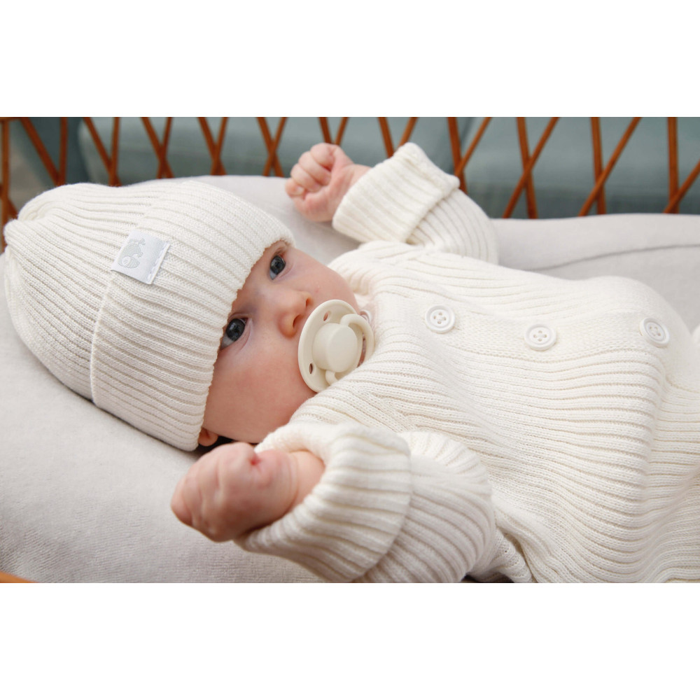 Вязаная шапочка для малыша Simple, Экрю