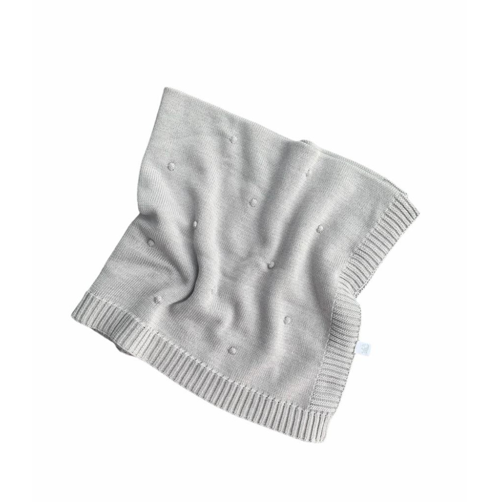 Вязаный плед для новорожденного "Bubbles", Серый