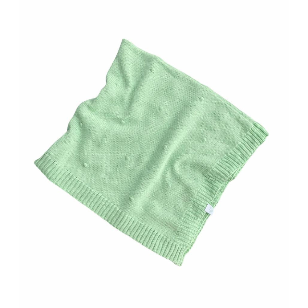 Вязаный плед для новорожденного "Bubbles", Минт