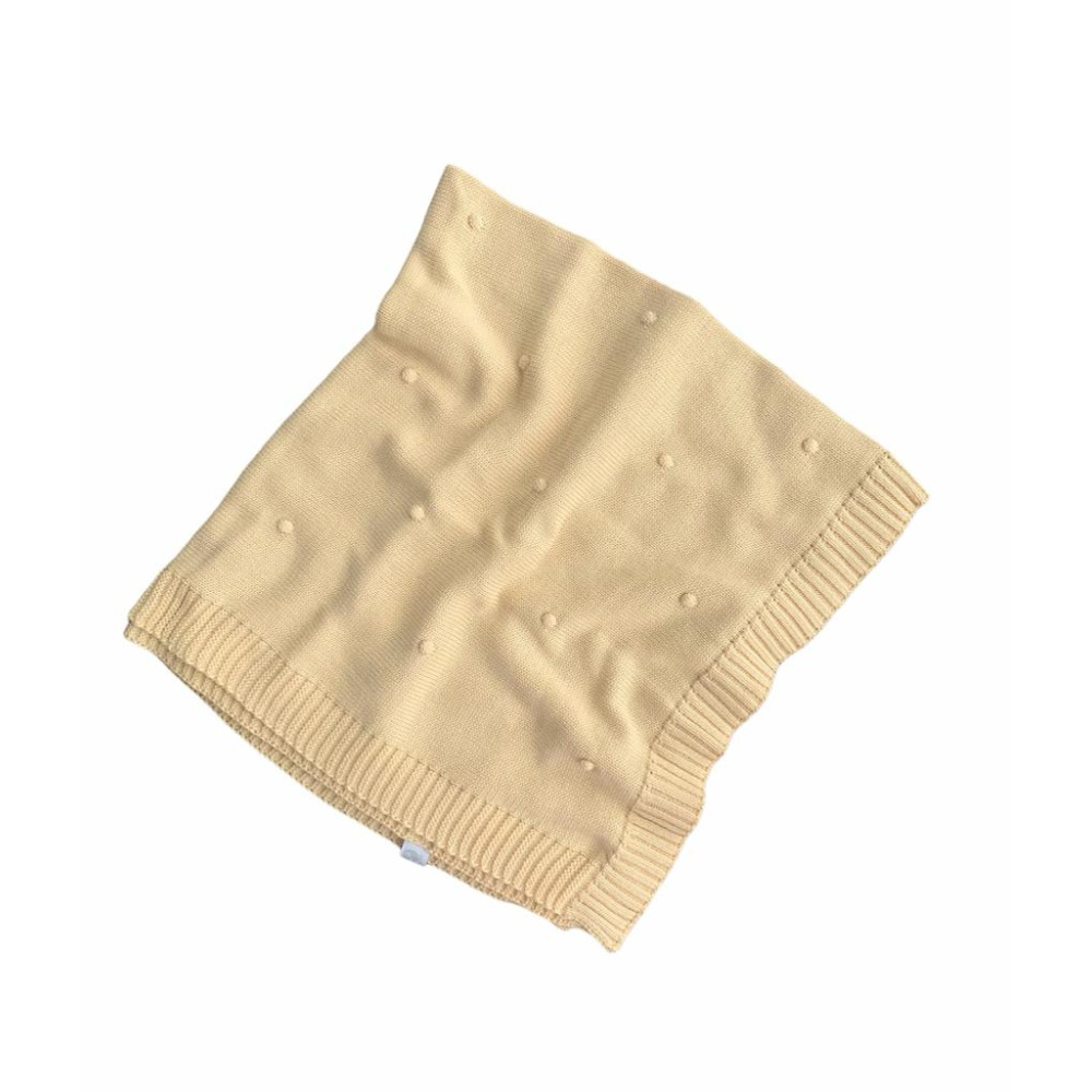 Вязаный плед для новорожденного "Bubbles", Желтый