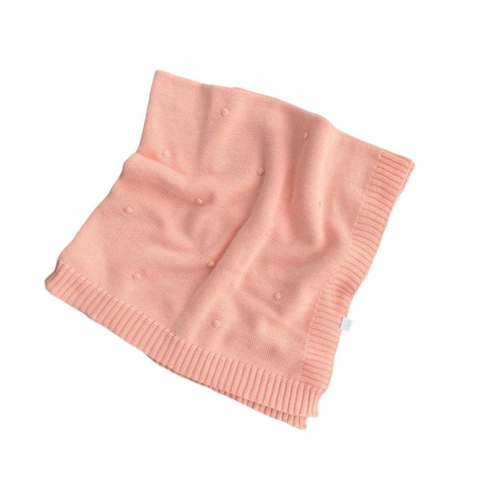 Вязаный плед для новорожденного "Bubbles", Пудра