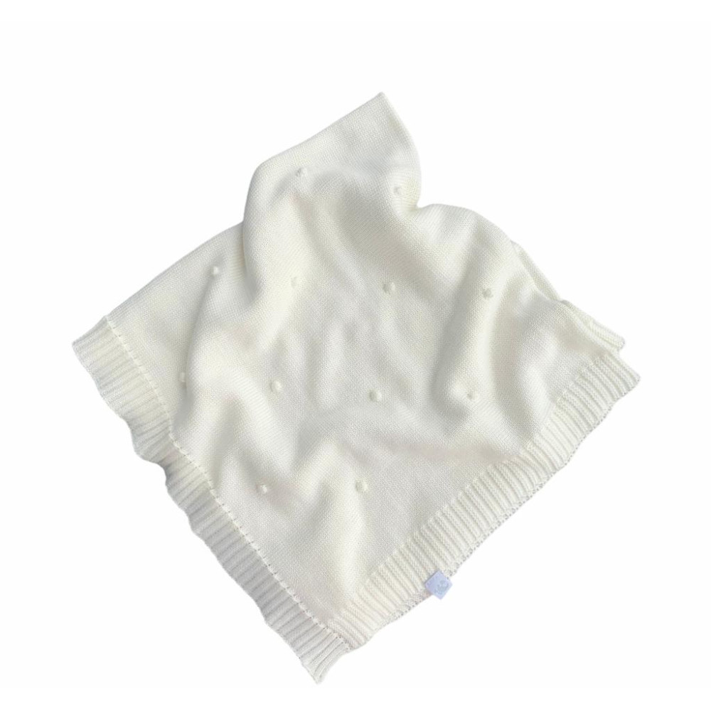 Вязаный плед для новорожденного "Bubbles", Экрю