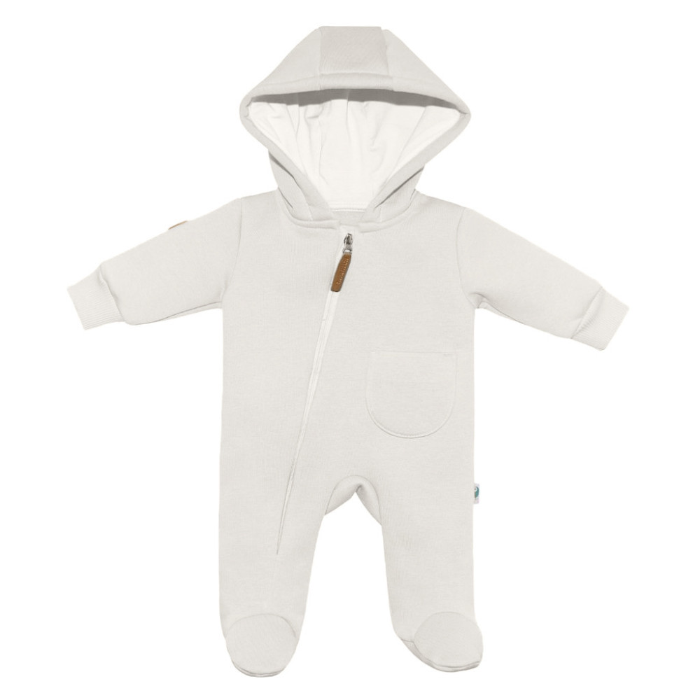 Комбинезон утепленный из футера "Cotton", Экрю 