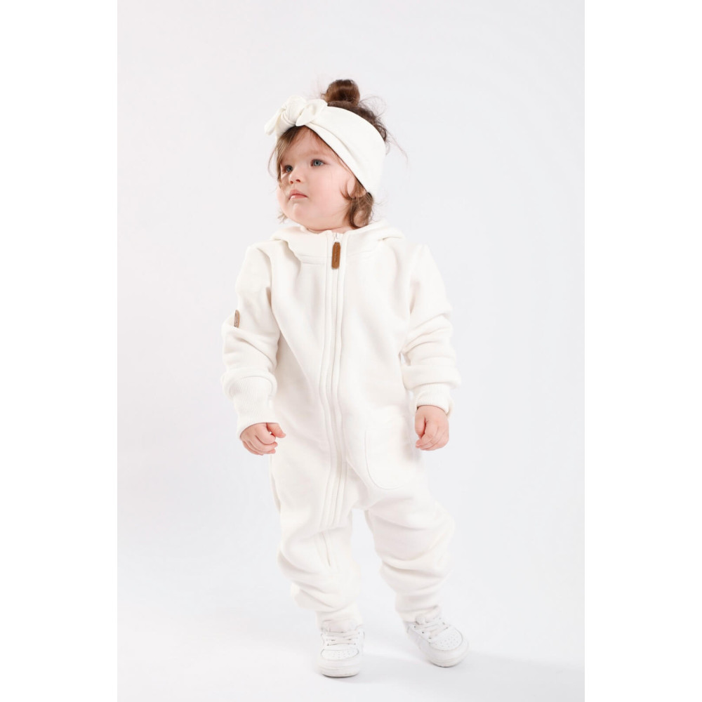 Комбинезон утепленный из футера "Cotton", Экрю 