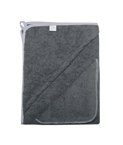 Махровое полотенце с уголком + платочек, Графит