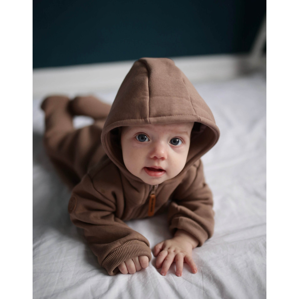 Комбинезон утепленный из футера "Cotton", Шоколад