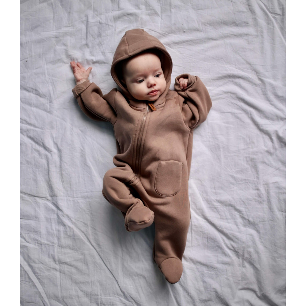 Комбинезон утепленный из футера "Cotton", Шоколад