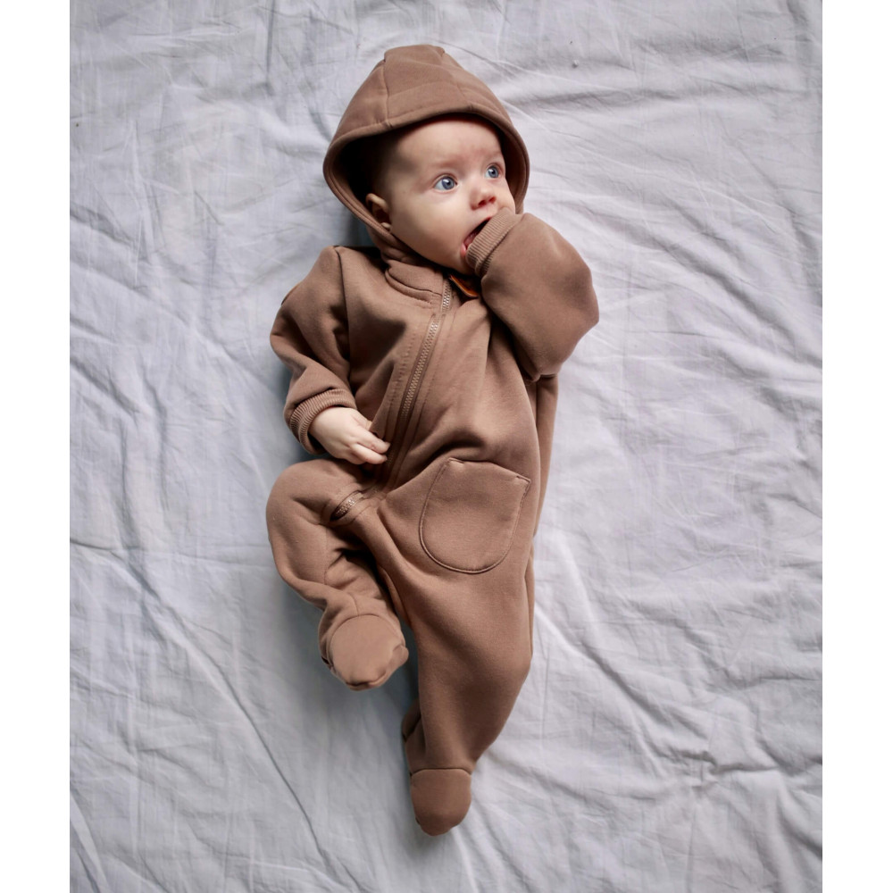 Комбинезон утепленный из футера "Cotton", Шоколад