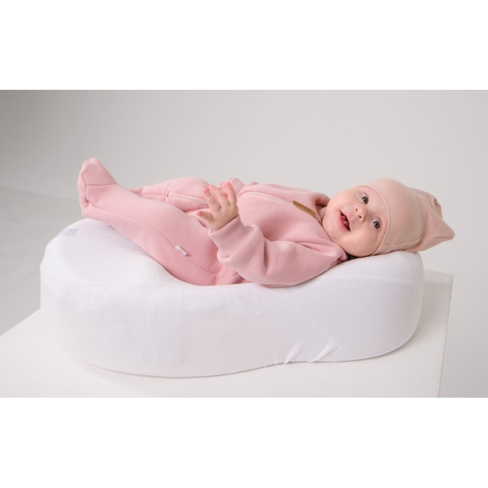 Комбинезон утепленный из футера без капюшона, Пудра