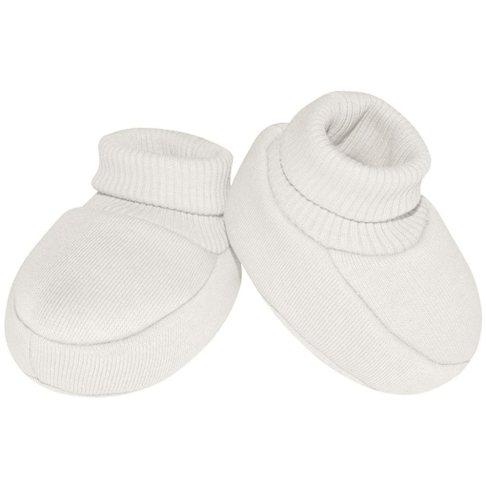 Утепленные пинетки из футера, Экрю