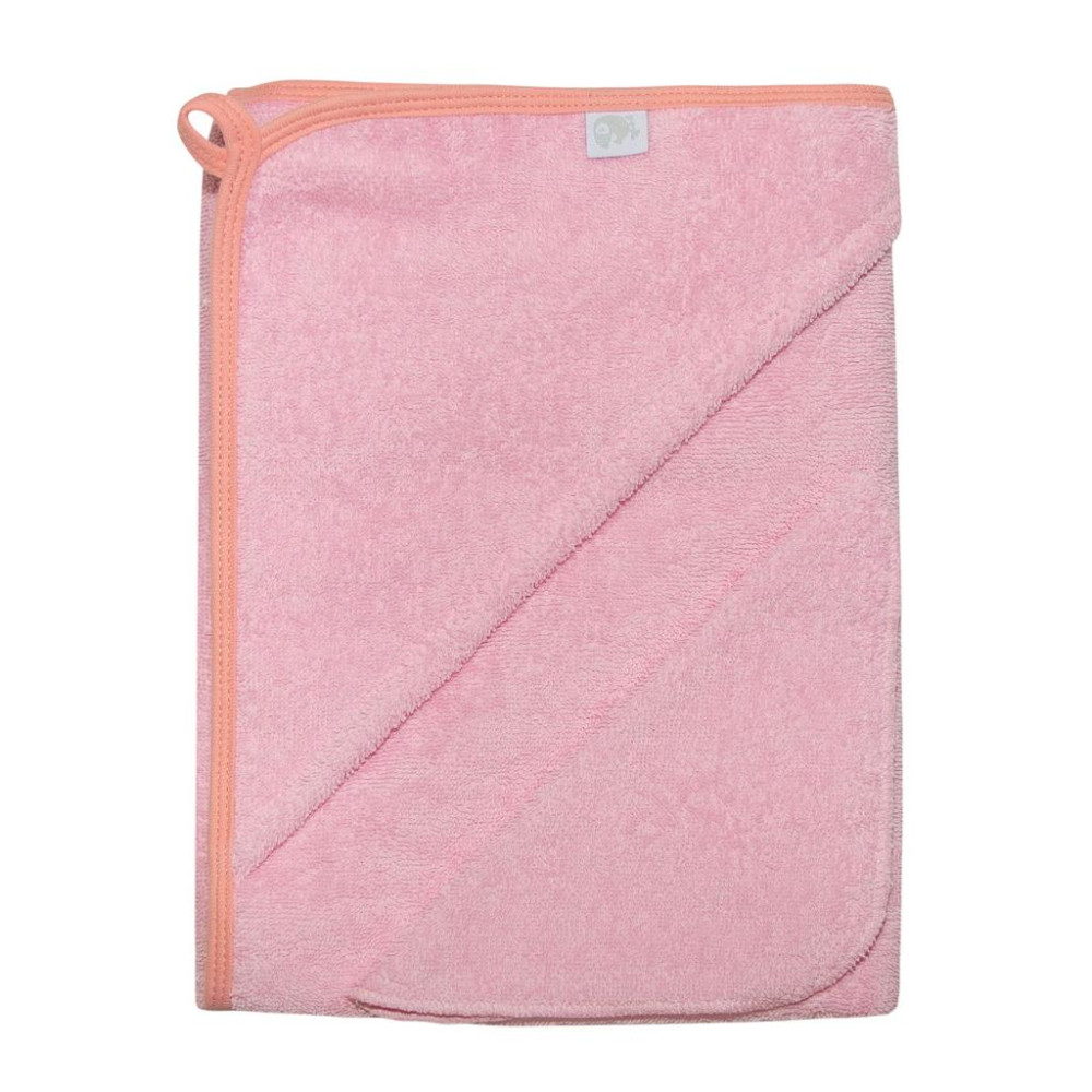 Махровое полотенце с уголком + платочек, Розовый