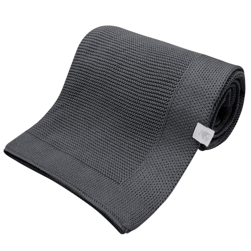 Вязаный плед из хлопка "Classiс", Графит