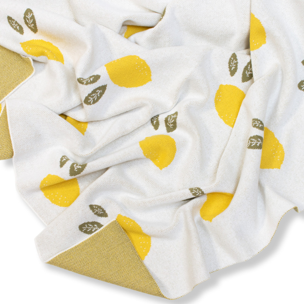 Вязаный плед "Simple", Лимончики