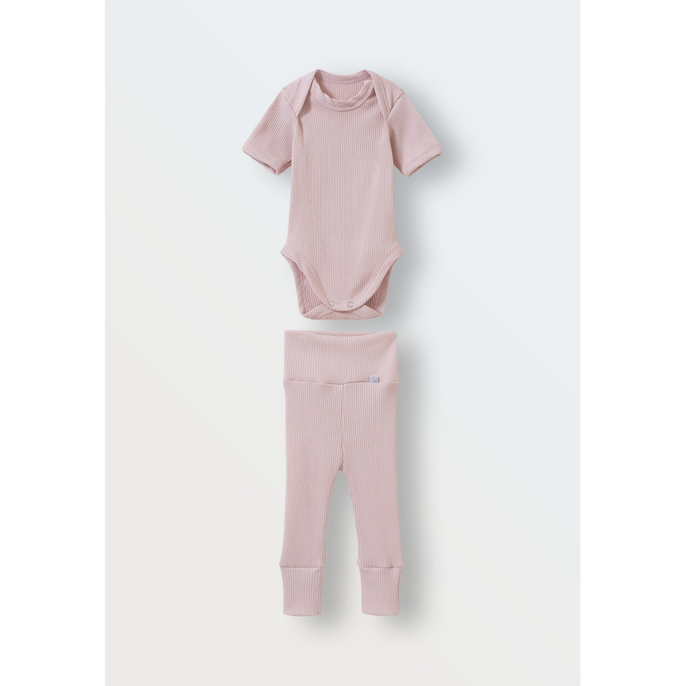 Комплект из 7 предметов в рубчик,  Светлая пудра