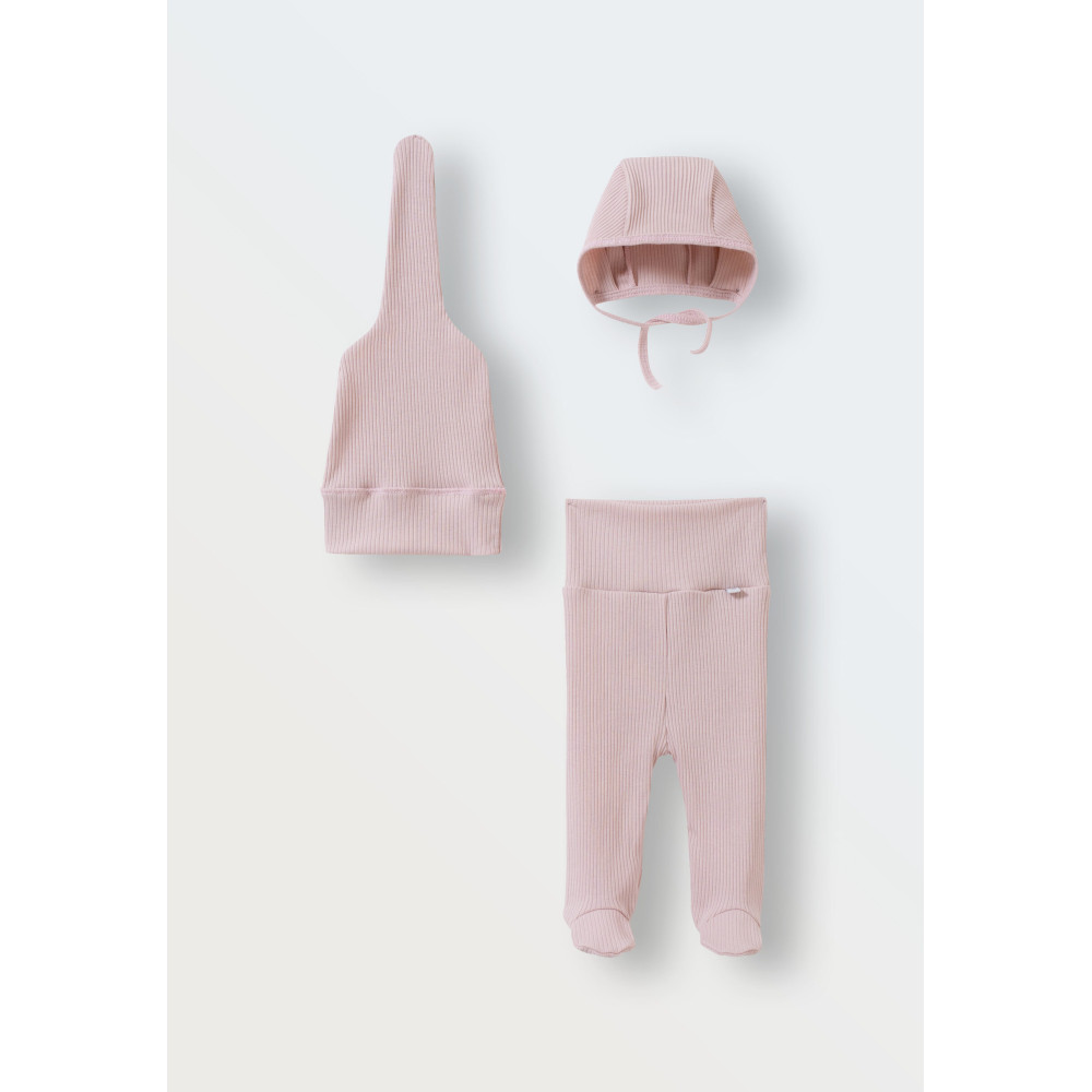 Комплект из 7 предметов в рубчик,  Светлая пудра