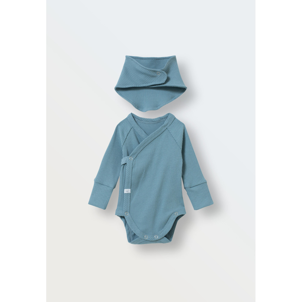 Комплект из 7 предметов в рубчик,  Серо-голубой