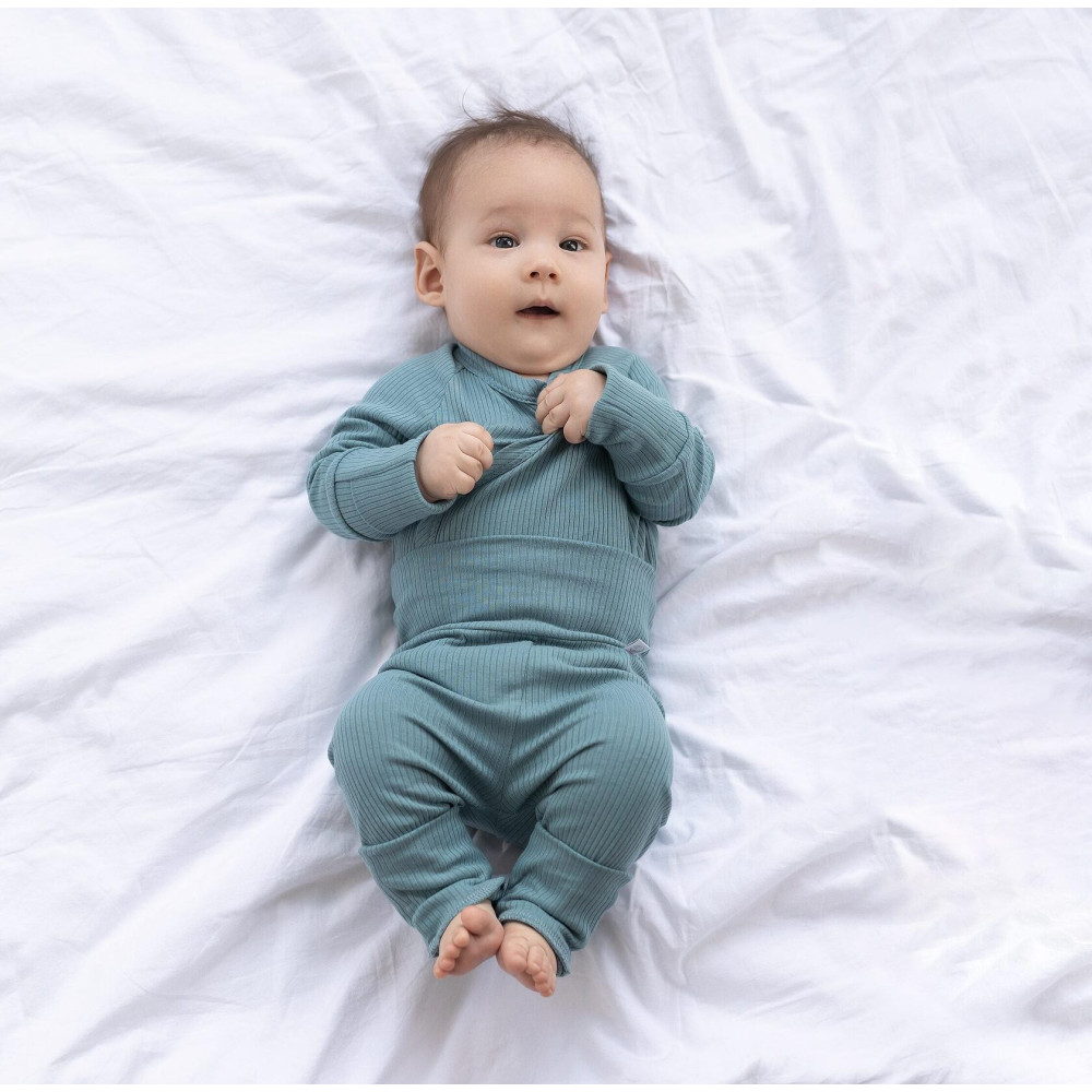 Комплект из 7 предметов в рубчик,  Серо-голубой