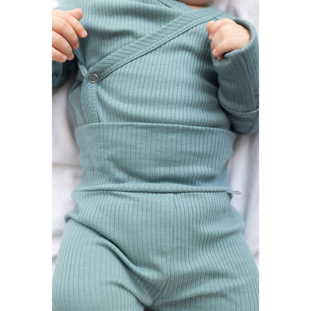 Комплект из 7 предметов в рубчик,  Серо-голубой