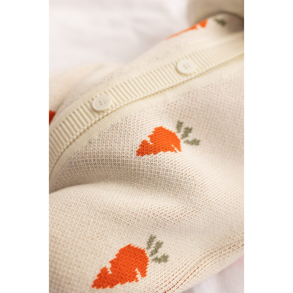 Вязаный комбинезон для малыша, Морковки