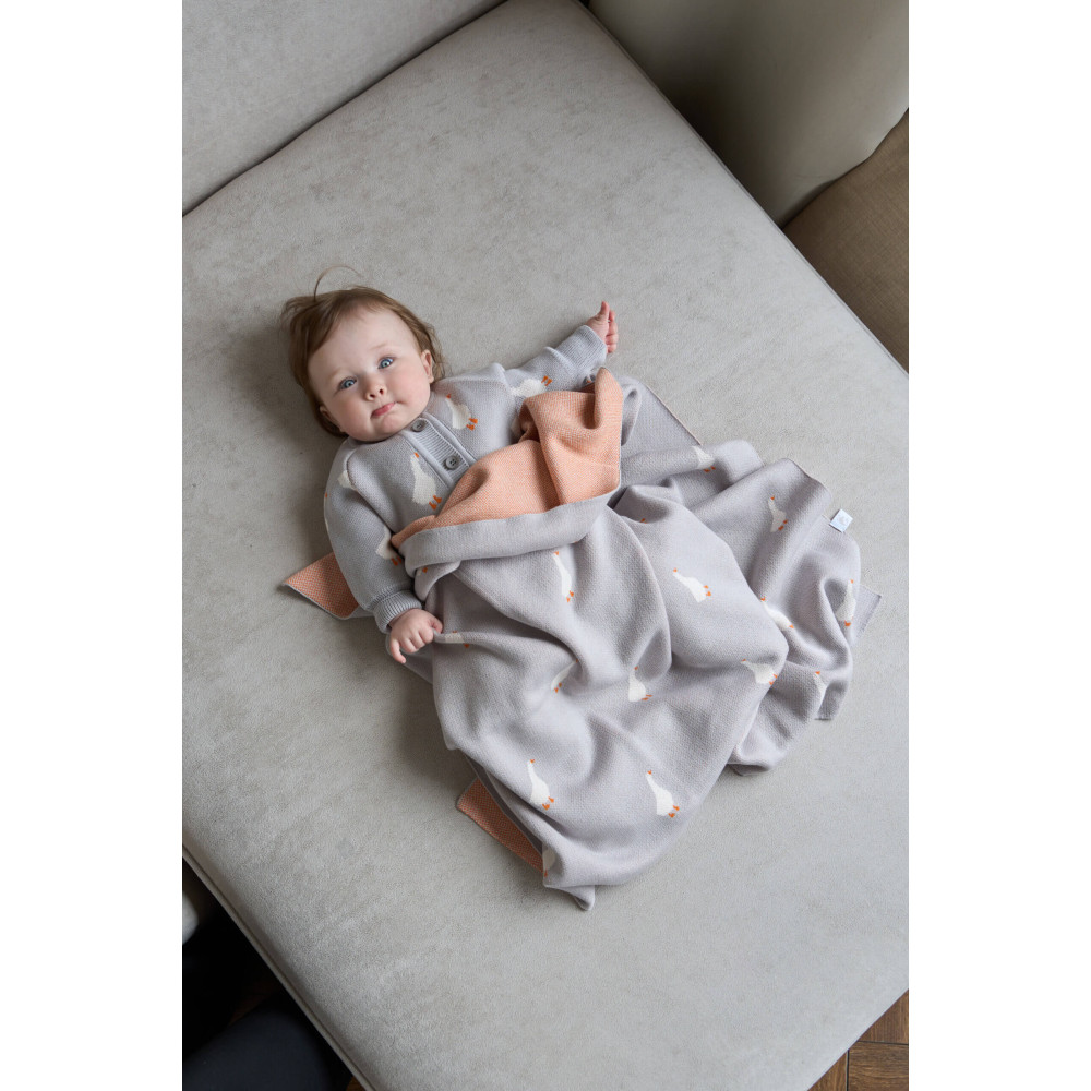 Вязаный комбинезон для малыша, Гуси