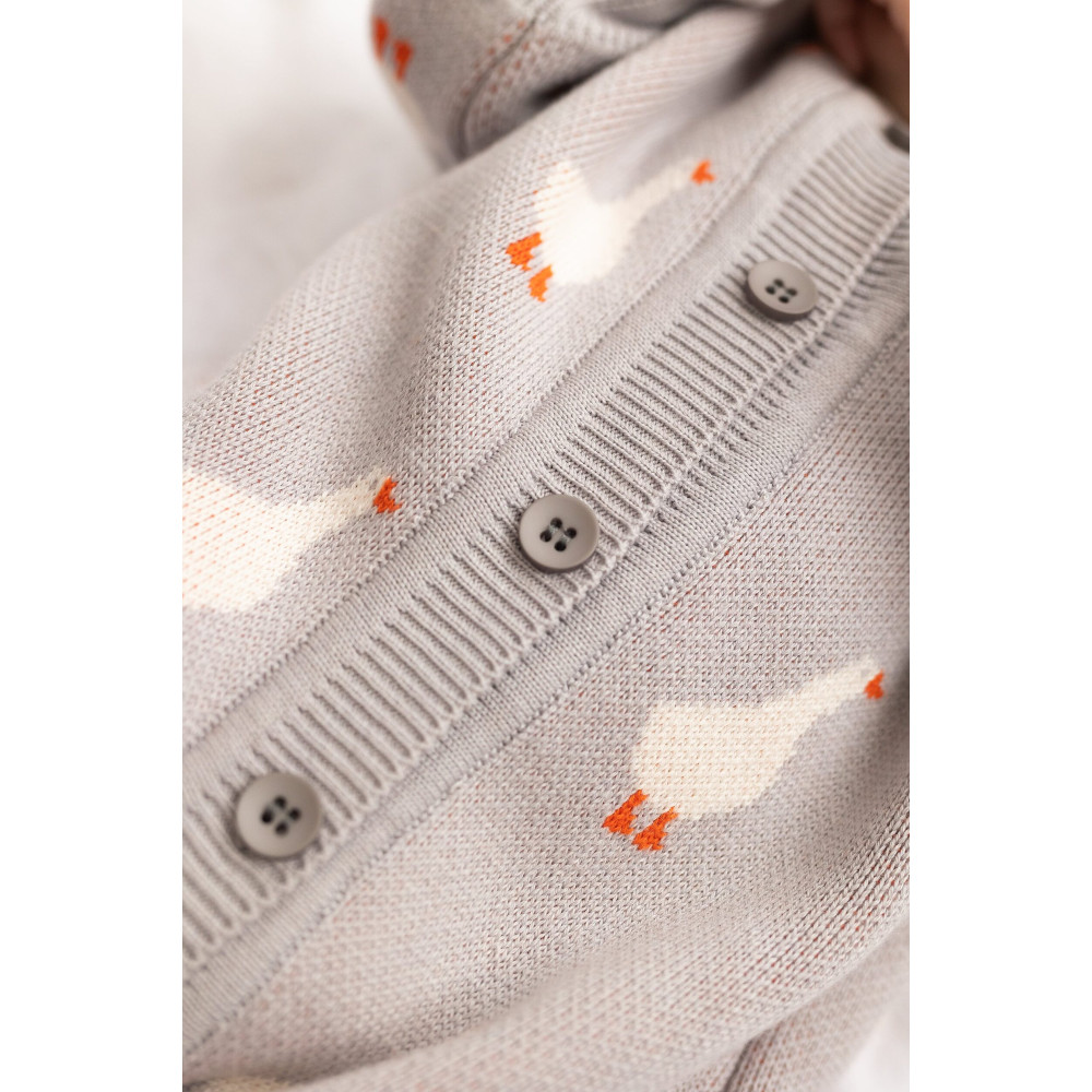 Вязаный комбинезон для малыша, Гуси