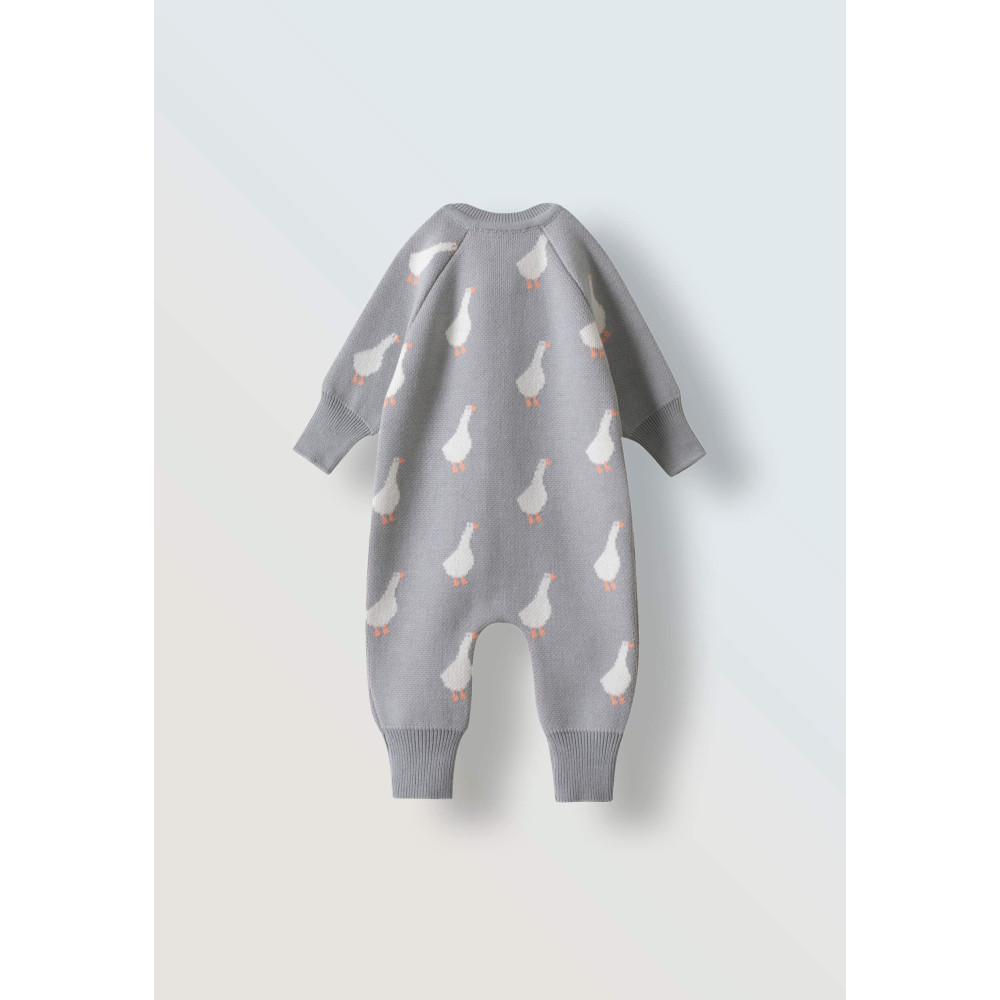 Вязаный комбинезон для малыша, Гуси