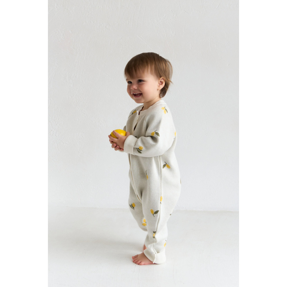 Вязаный комбинезон для малыша, Лимончики