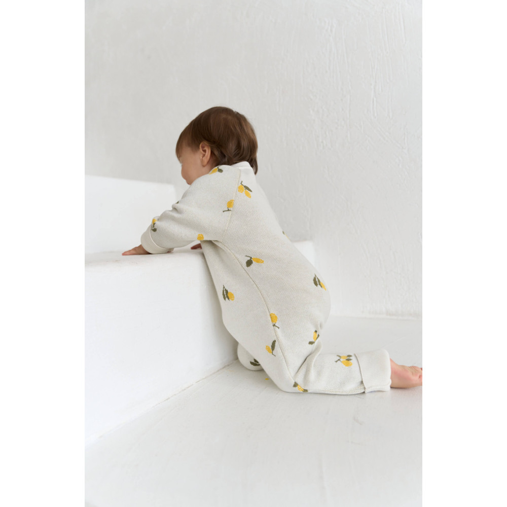 Вязаный комбинезон для малыша, Лимончики