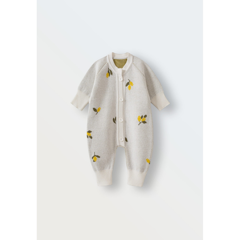 Вязаный комбинезон для малыша, Лимончики