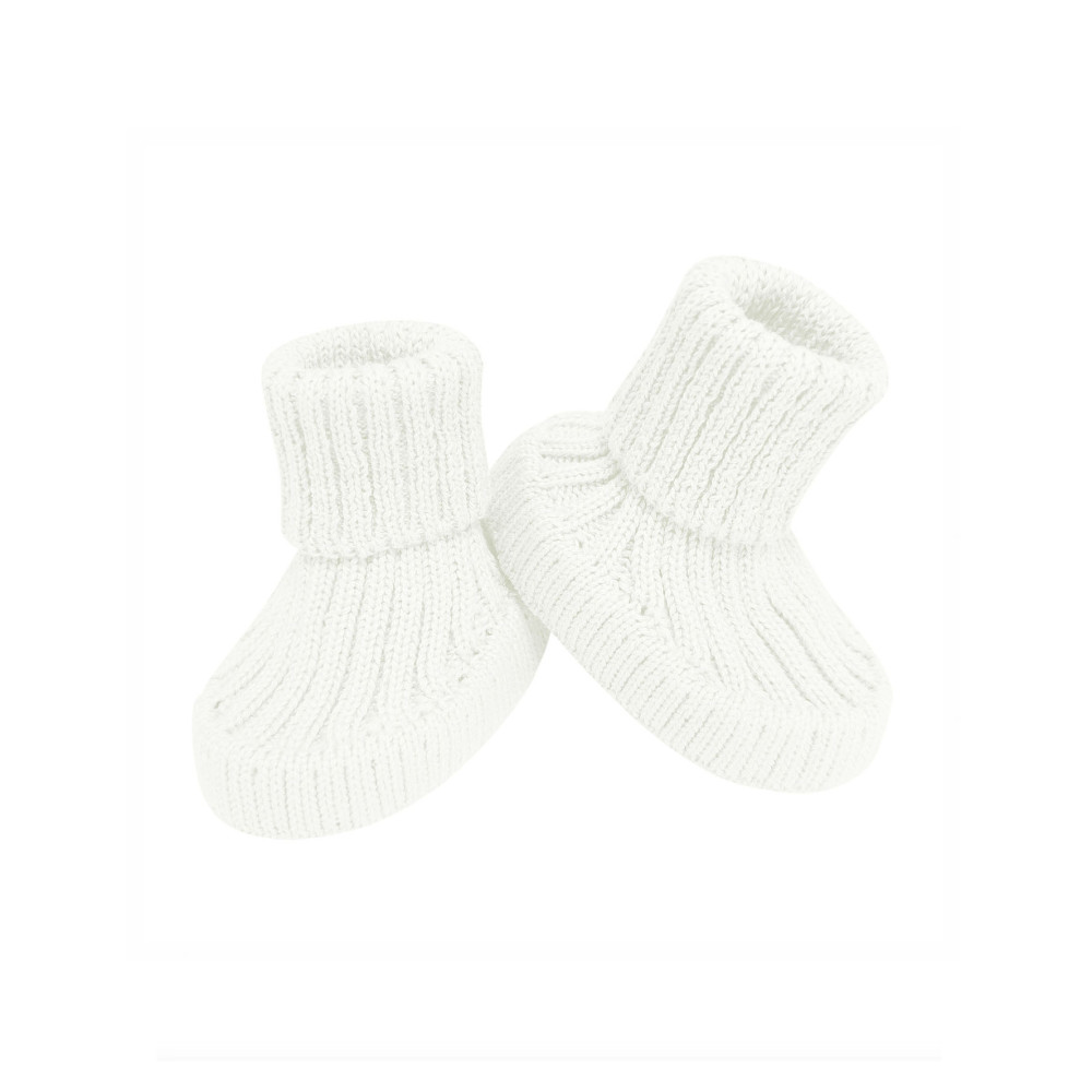 Вязаные пинетки для новорожденного "Simple", Экрю