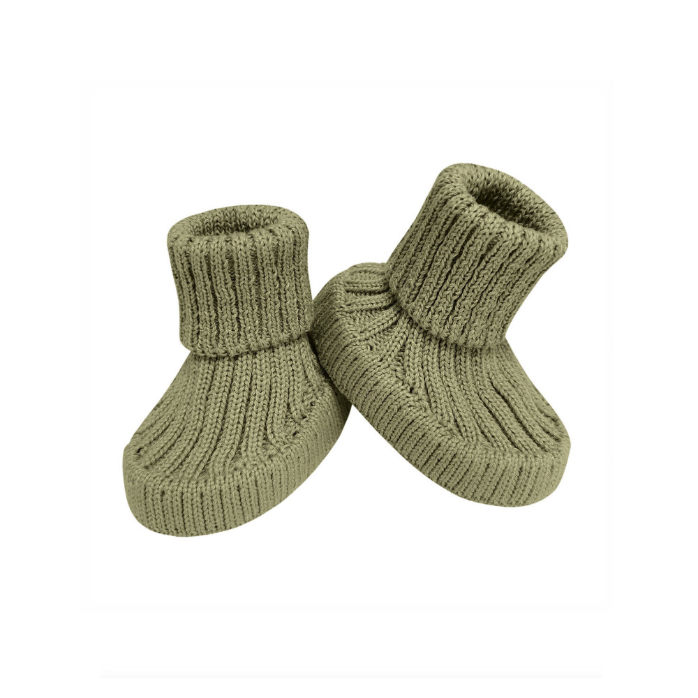 Вязаные пинетки для новорожденного "Simple", Хаки