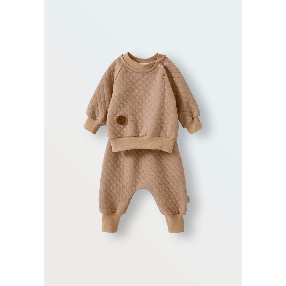 Комплект свитшот и джоггеры из капитония, Бежевый