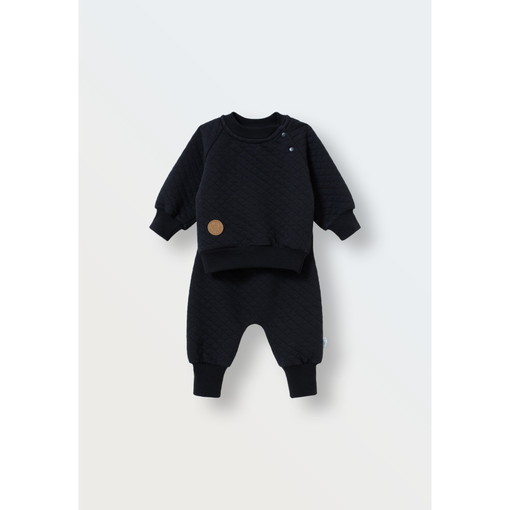 Комплект свитшот и джоггеры из капитония, Черный