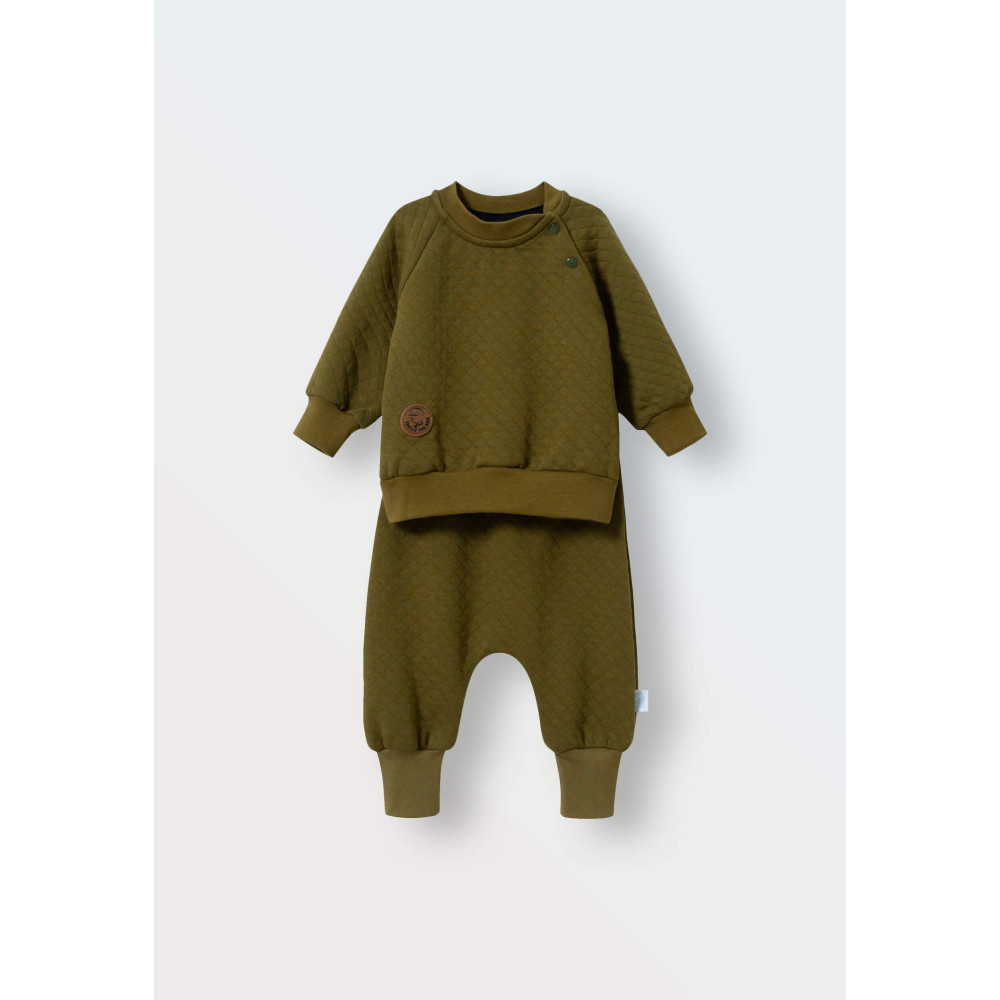 Комплект свитшот и джоггеры из капитония, Хаки