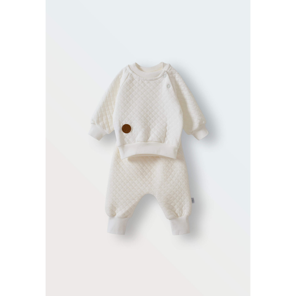 Комплект свитшот и джоггеры из капитония, Экрю