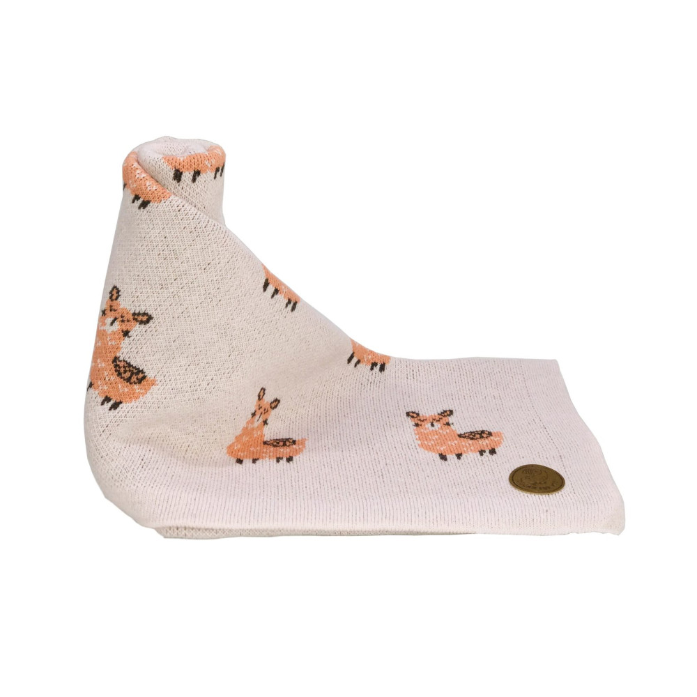 Вязаный плед "Ламы" светло-розовый