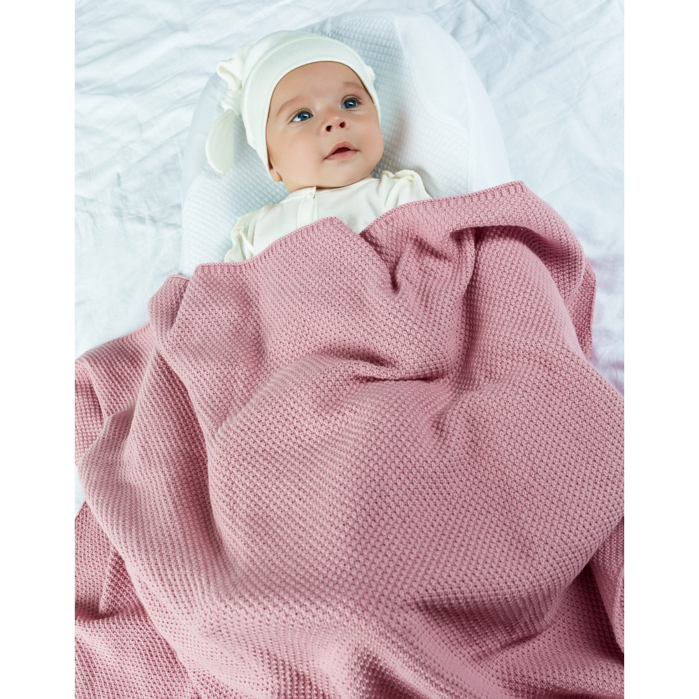 Вязаный плед "Mosaic", Пыльная роза