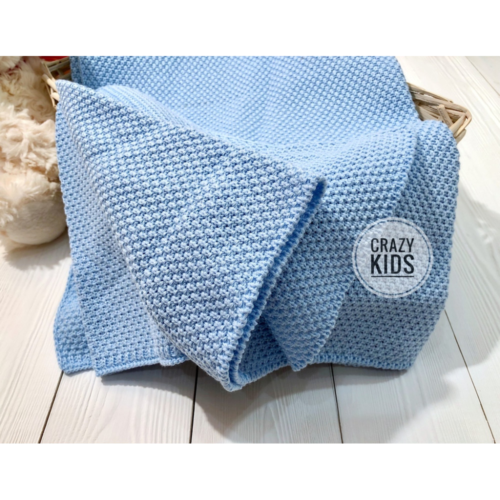 Вязаный плед "Mosaic", Голубой