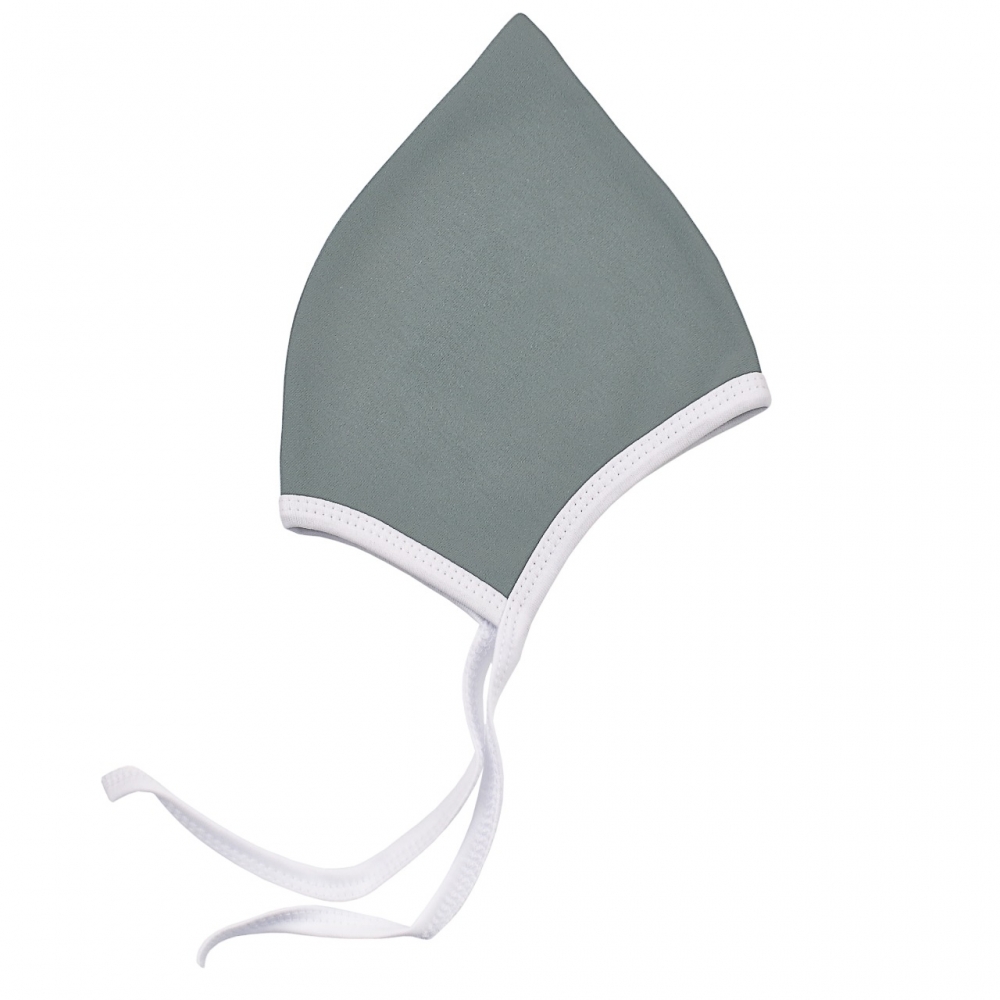 Шапочка для новорожденного "Гномик", Темно-зеленый + белый