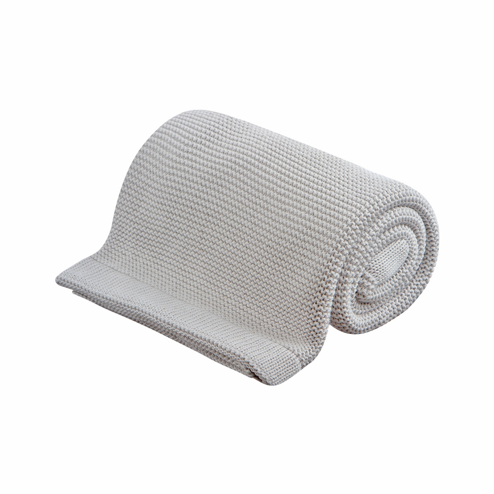 Вязаный плед из хлопка "Classiс", Перламутр