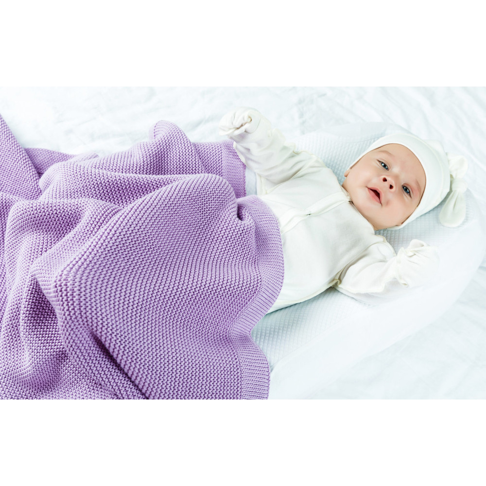 Вязаный плед из хлопка "Classiс", Фиалка