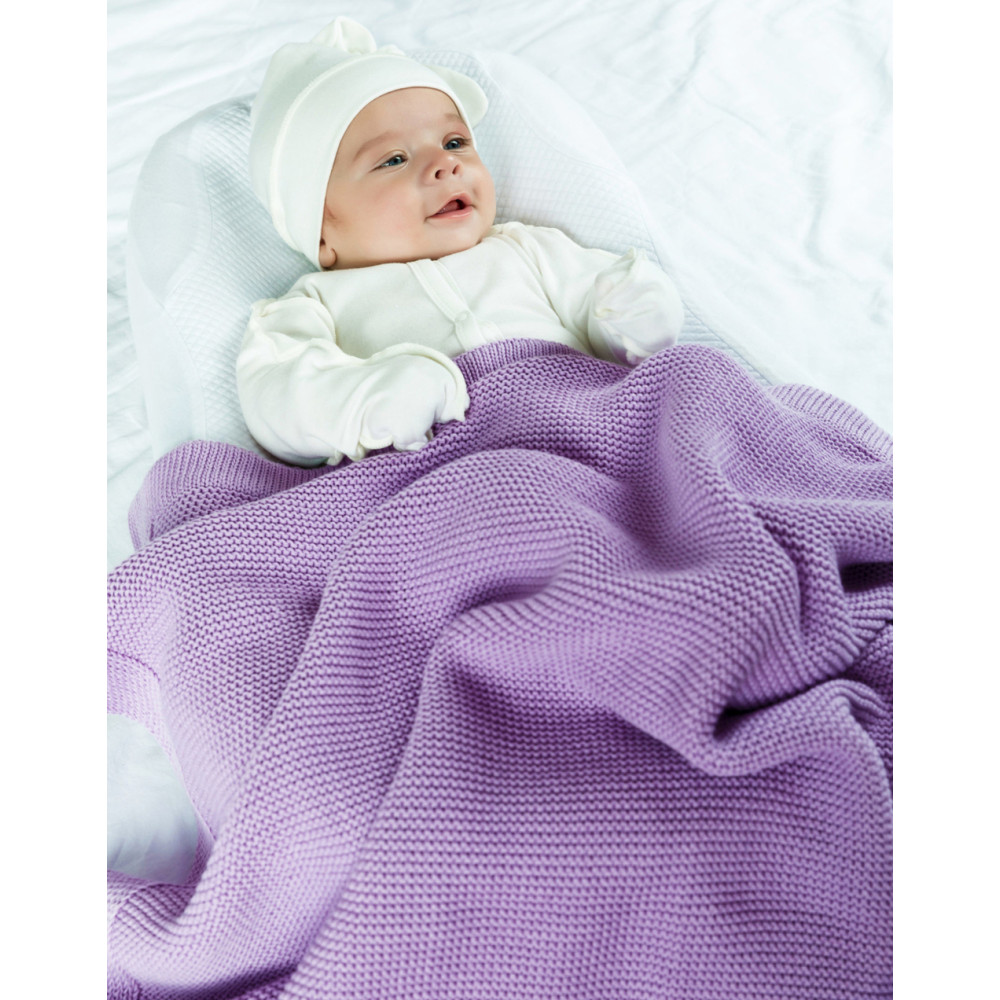 Вязаный плед из хлопка "Classiс", Фиалка