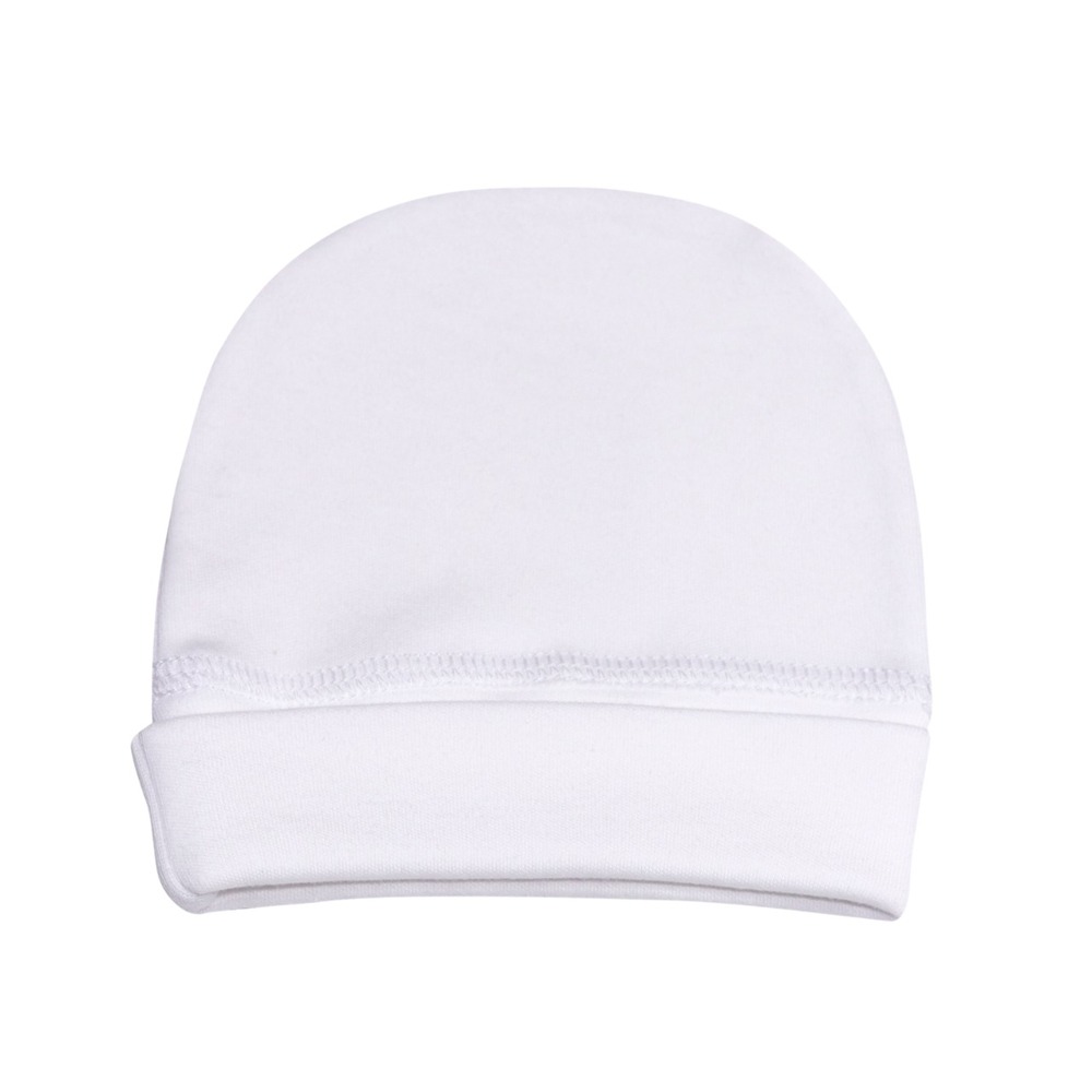 Шапочка для новорожденного с отворотом, Экрю