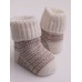 Бесшовные вязаные носки "Полосатики", Белый/бежевый